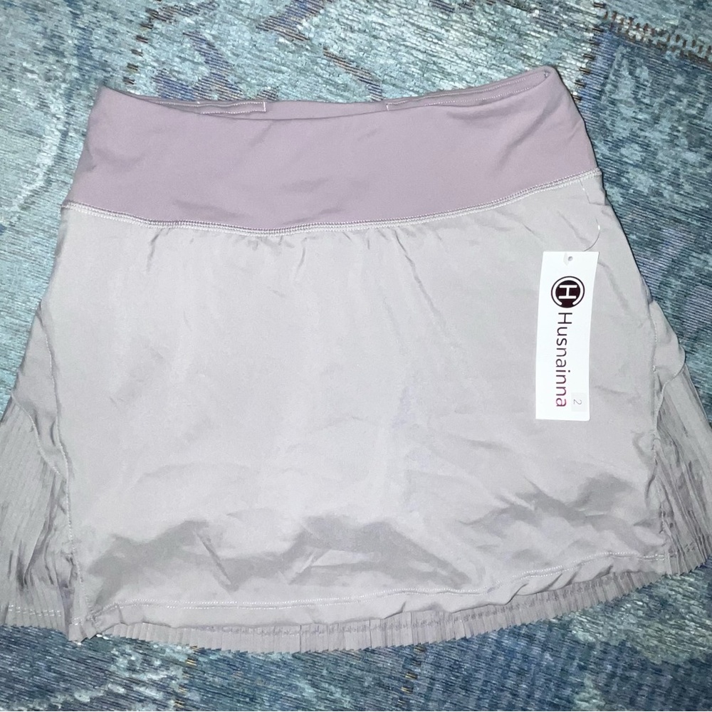 NWT Husnainna High Waisted pleated Athletic Skort in Gray Size 4